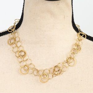 14K yellow gold choker necklace circular link necklace